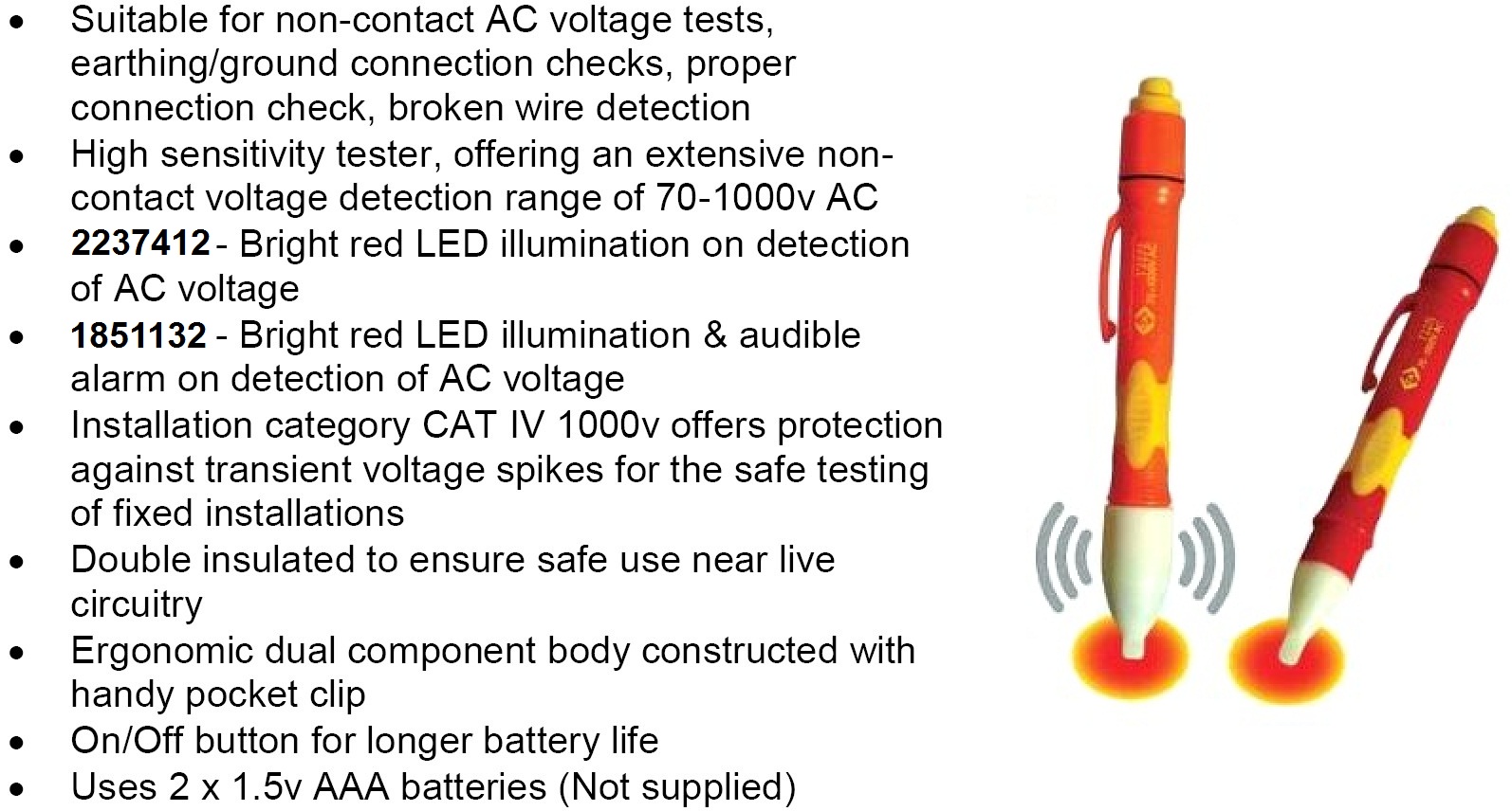 גלאי מתח ללא מגע CK TOOLS